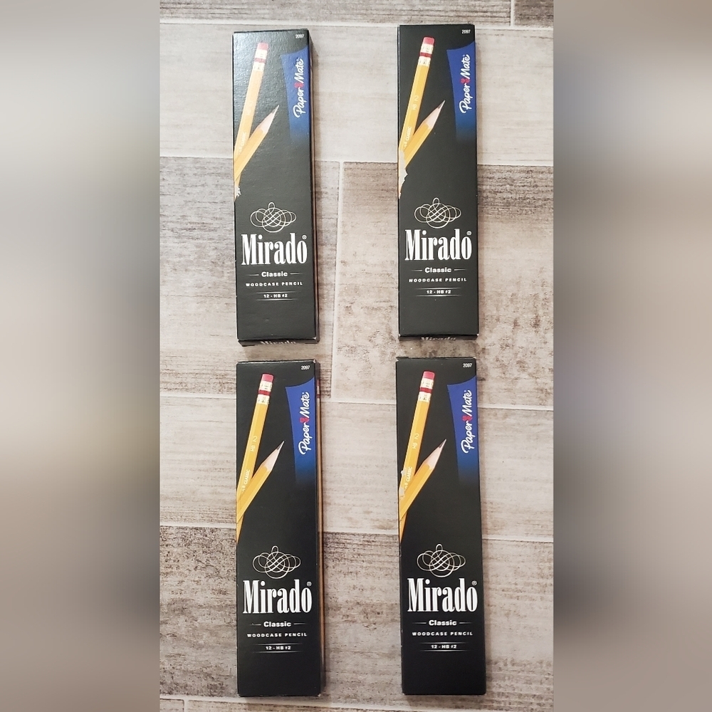 4 BOXES MIRADO PAPERMATE CLASSIC WIODCASE PENCILS  NEW IN BOX  12 PENCILS/BOX.